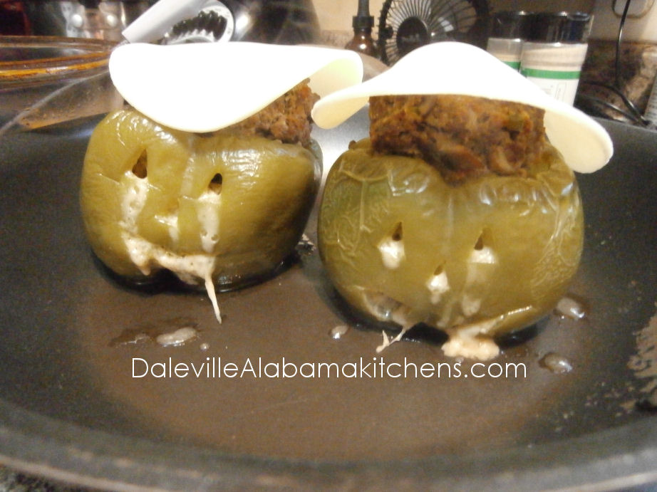 Tricks for The Month of October! Italian Stuffed Jack-O-Peppers! #Halloween #Boo