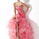 Trumpet/Mermaid Sweetheart Asymmetrical Organza Satin Prom Dress With Ruffle Beading Sequins